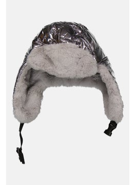 Women Quilted Bomber Hats, Silver