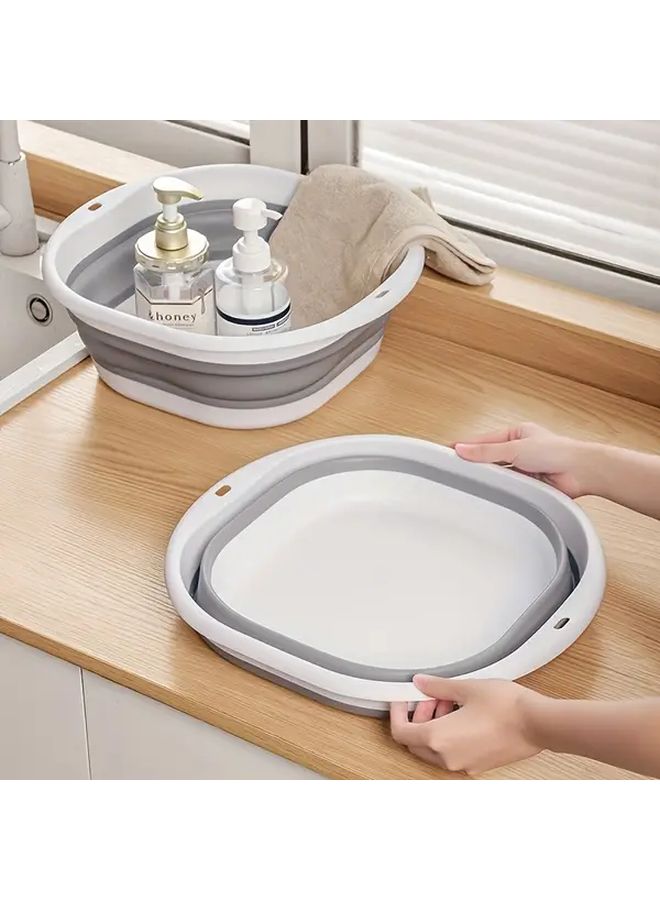 3 Piece Foldable Basin Set For Washing Face Vegetables And Foot Soaking - Image 2
