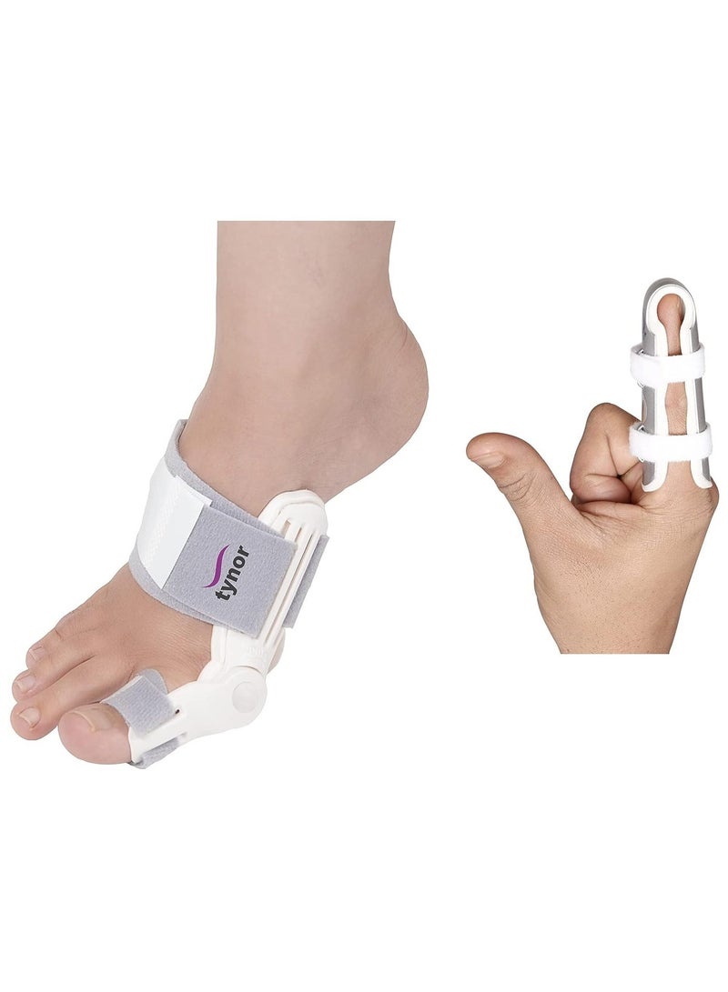 تاينور جبيرة إبهام القدم (الورم العظمي) من TYNOR - قطنية، بيضاء، مقاس موحد، قطعة واحدة (كبير) - Image 1