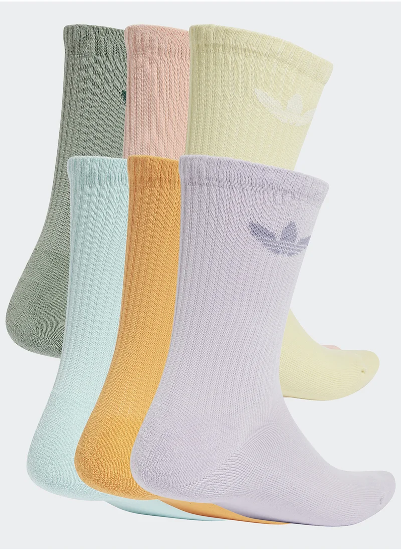 adidas Originals 6 Pack Trefoil Cushion Crew Socks