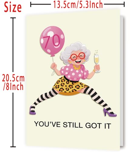 OJsensai Funny 70th Birthday Card & Gifts for Women Her Mom Wife Grandma,70 Year Old Birthday Decorations Gifts - Image 3