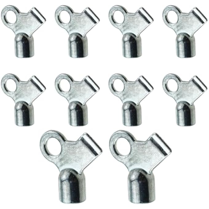 10PCS 22X22MM SILVER ALLOY RADIATOR EXHAUST VALVE RADIATOR KEY DRAIN VALVE KEY FOR BLEEDING OLD DOMESTIC RADIATORS - Image 1