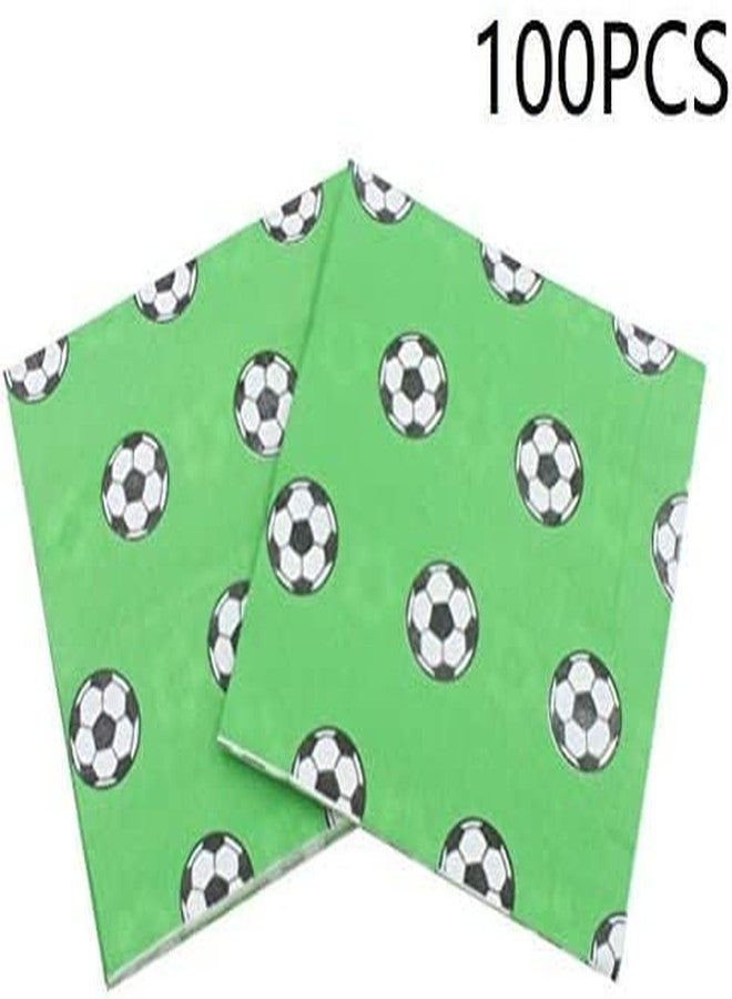 FRECI 100pcs Football Paper Napkin Party Napkin Soccer Theme Party Supplies - Image 2