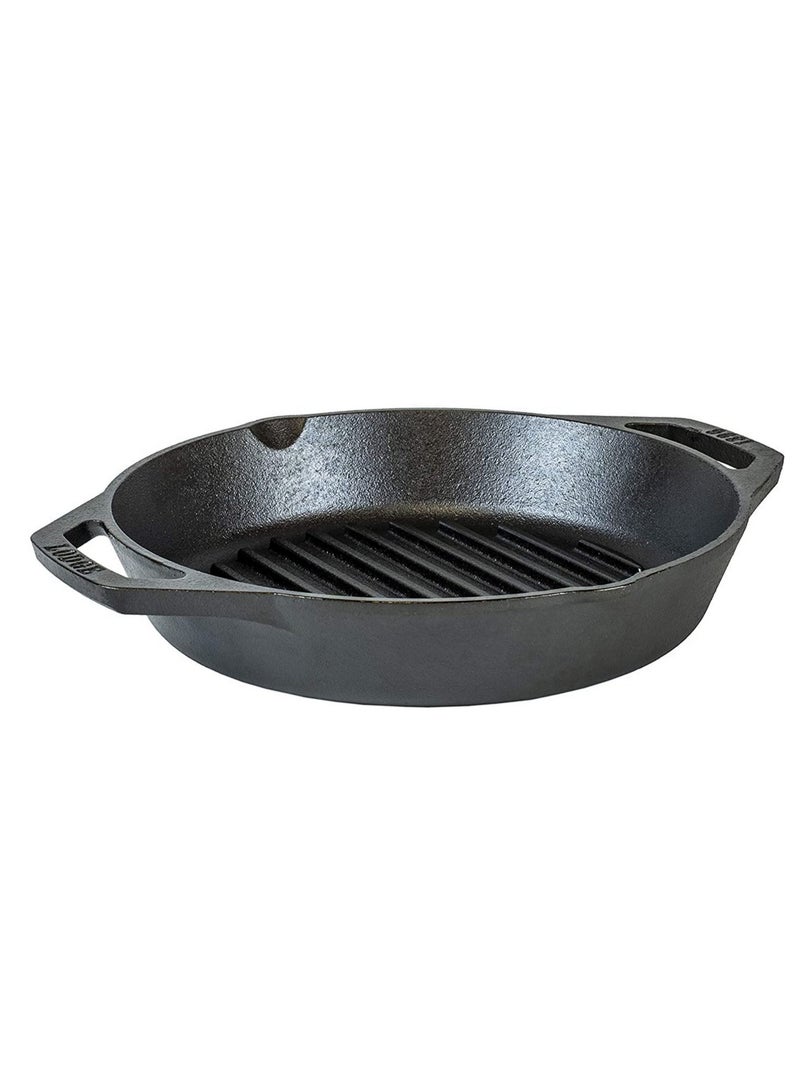 Lodge Cast Iron Dual Handle Grill Pan 10.25 Inch - Image 1