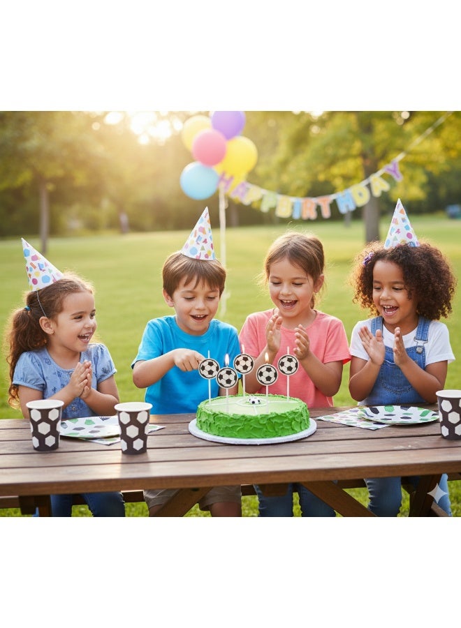 Ciao Football Birthday Candle Set – Pack of 5 Soccer-Themed Cake Candles for Sports Parties and Celebrations - Image 3