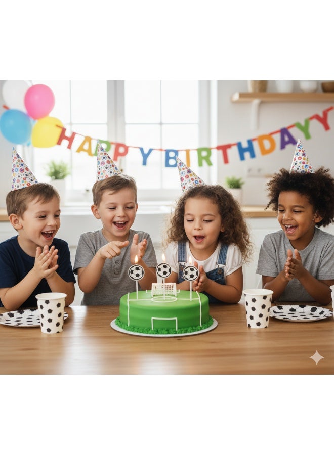 Ciao Football Birthday Candle Set – Pack of 5 Soccer-Themed Cake Candles for Sports Parties and Celebrations - Image 2