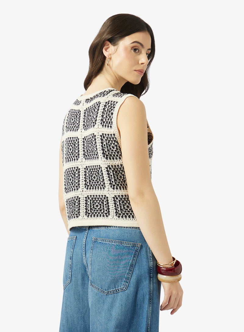 ONLY String Crochet Open Front Cardigan - Image 3