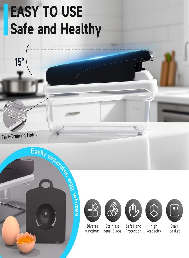 Aonhom Vegetable Chopper Mandoline Slicer, 15 in 1 Food Veggie Chopper for Onion, Veggie, Cheese Grater, Vegetables Cutter With Large Container, Kitchen Gadgets (White) - Image 5