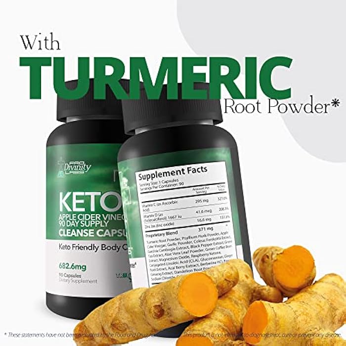 Pro Divinity Labs Keto + Apple Cider Vinegar 90 Day Supply Cleanse Capsules - Keto Friendly Body Cleanser to Promote Overall Health - Premium Antioxidant & Fiber Support for Digestive & Immune Health - Image 5