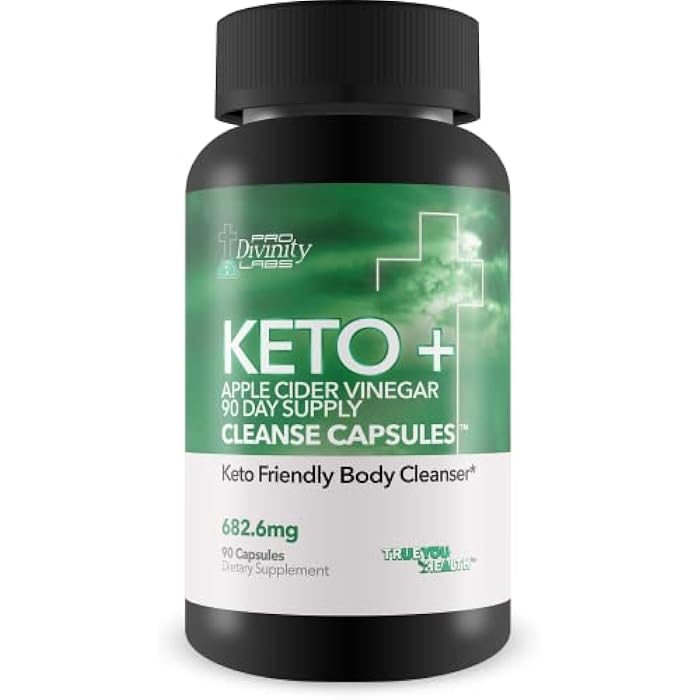 Pro Divinity Labs Keto + Apple Cider Vinegar 90 Day Supply Cleanse Capsules - Keto Friendly Body Cleanser to Promote Overall Health - Premium Antioxidant & Fiber Support for Digestive & Immune Health - Image 1