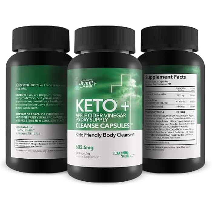 Pro Divinity Labs Keto + Apple Cider Vinegar 90 Day Supply Cleanse Capsules - Keto Friendly Body Cleanser to Promote Overall Health - Premium Antioxidant & Fiber Support for Digestive & Immune Health - Image 4