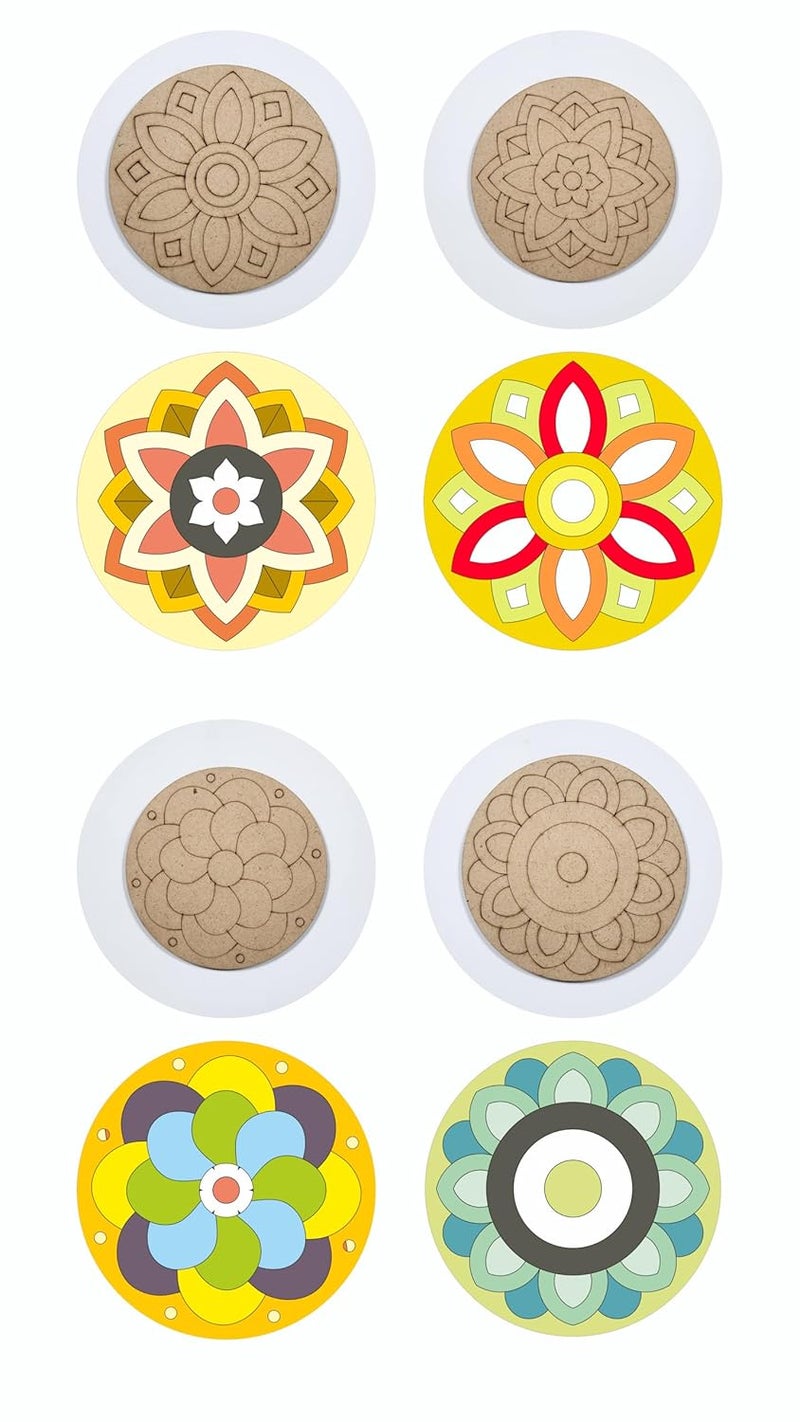 CRAFTICK ®- DIY Wooden Tea Coaster Kit for Boys & Girls (Age 9-15) – Fun Craft Gift | Kids Art & Painting Set | Return Gift Ideas (Round Tea Coaster) - Image 1