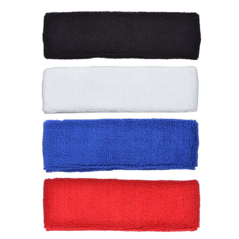 Cosmos 4 PCS Different Color Cotton Sports Basketball Headband - Image 1