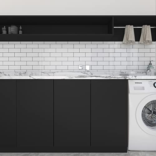 Decotalk 200"x12" Black Peel and Stick Wallpaper Black Wallpaper Dark Contact Paper for Cabinets Dark Wall Covering for Walls Removable Solid Color Vinyl Wrap Self Adhesive Contact Paper Matte - Image 3