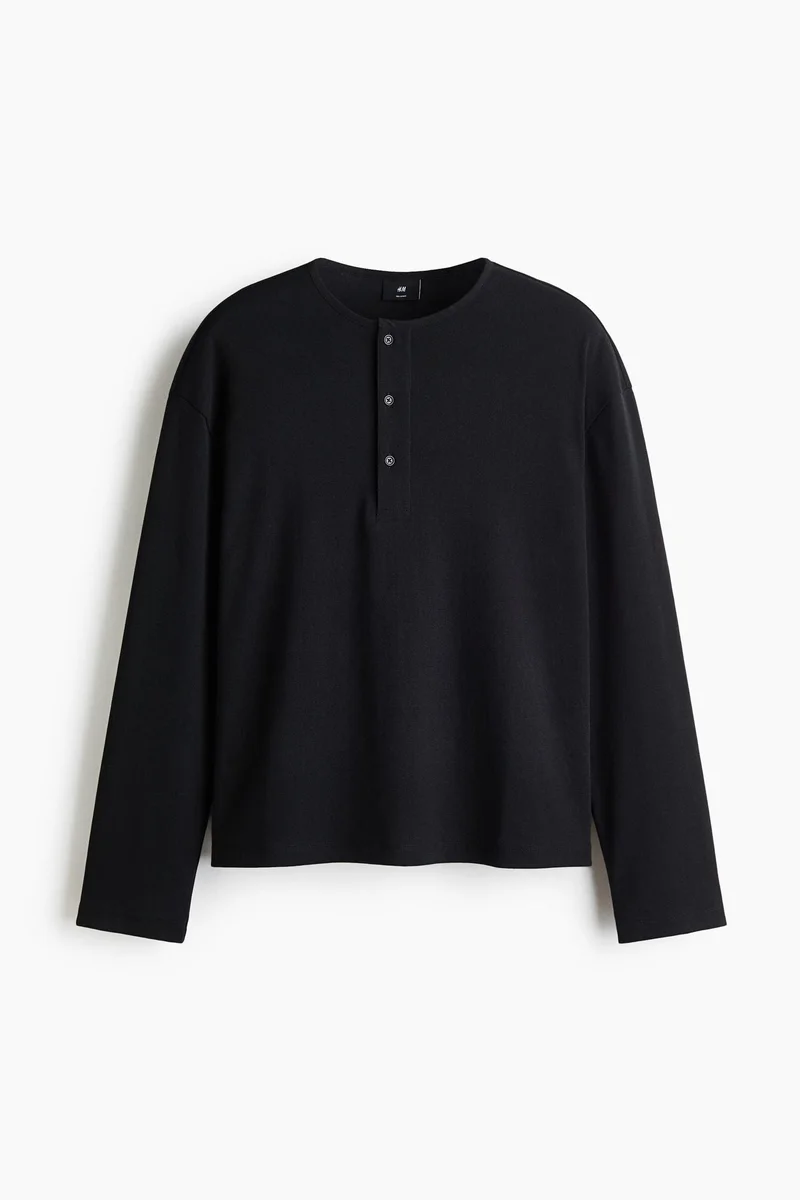 Relaxed Fit Henley top