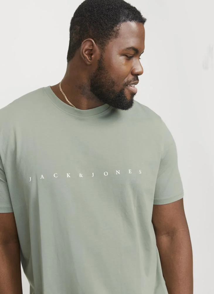 JACK & JONES Plus Size Logo Crew Neck T-Shirt