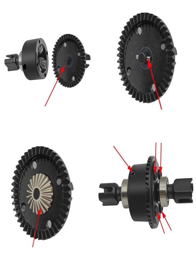 LSG Steel Diff Gear 43T 10T Front & Rear Transmission Differential Pinion Gears for Arrma 1/8 Kraton/Notorious/Outcast/Talion 6S BLX /Typhon6S TLR 1/7 Fireteam/Mojave 6S BLX 4WD (10T-43T) - Image 3