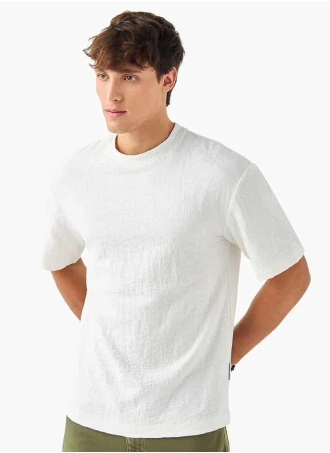 Lee Cooper Lee Cooper Textured Crew Neck T-shirt with Short Sleeves