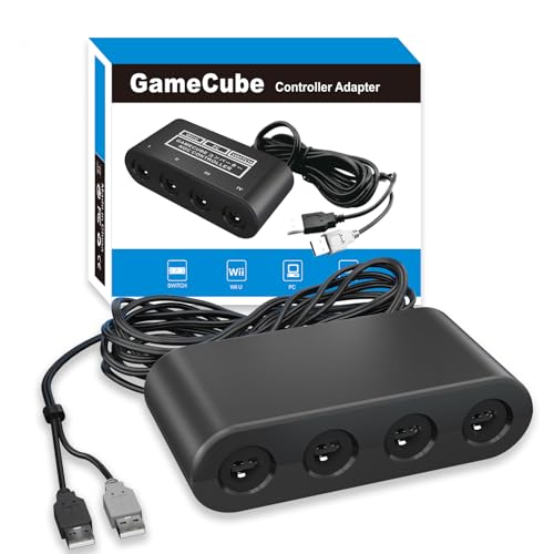 CLOUDREAM Gamecube Adapter for Nintendo Switch / Wii U / PC and Switch 2 Gamecube Controller Adapter, Super Smash Bros Adapters for NGC Controller, Support Turbo and Vibration Features with 180cm USB Cable - Image 1
