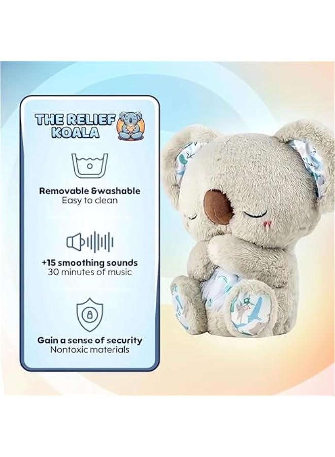 Relief Koala Breathing Stuffed Toy, Anxiety Relief Plush Breathing Animal, Sleeping Koala Plush Breathing with Musical Lights & Rhythmic Breathing Motion (A-Koala) - Image 3