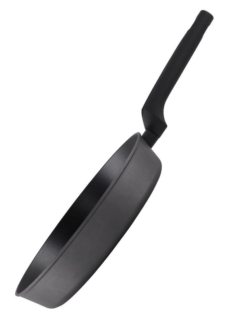 ايست من نون 24 cm Aluminum Non-Stick Frypan, Ergonomic Handle, Dishwasher Safe, Suitable for Gas, Electric, and Ceramic Stoves, PTFE/PFOA-Free - Black - Image 5