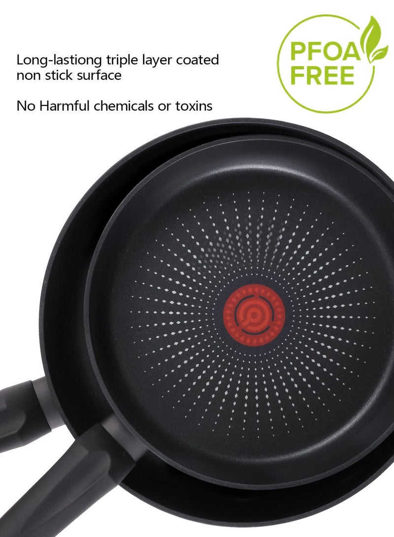 ايست من نون 24 cm Aluminum Non-Stick Frypan, Ergonomic Handle, Dishwasher Safe, Suitable for Gas, Electric, and Ceramic Stoves, PTFE/PFOA-Free - Black - Image 2