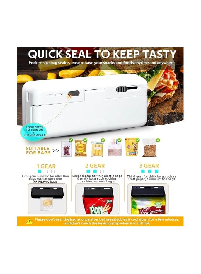 general Mini Bag Sealer, USB Rechargeable Heat Sealer, Heat Cutter & Sealer, Handy Chip Bag Resealer, Kitchen Gadget for Snack Cookies Plastic Bags Foods Storage Fresh - Image 3