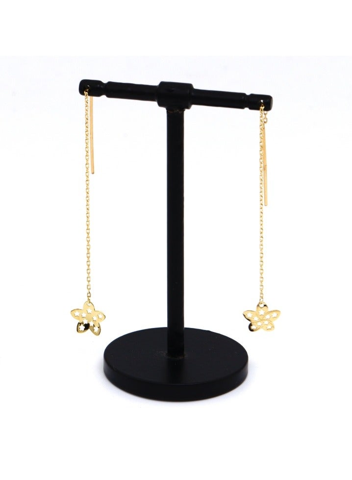 Gold Zone Real Gold Net Flower Drop Hanging Drop Earring Set - Image 5