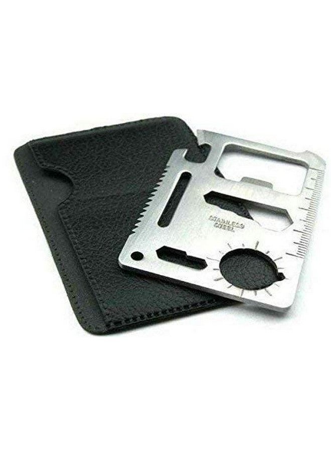 Prostuff.in 11 in 1 Small Ninja Multi-Purpose Credit Card Size Wallet Pocket Tool- Silver - Image 1