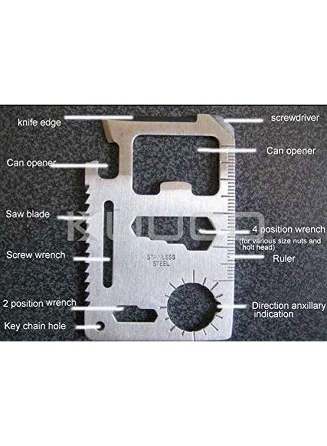 Prostuff.in 11 in 1 Small Ninja Multi-Purpose Credit Card Size Wallet Pocket Tool- Silver - Image 4