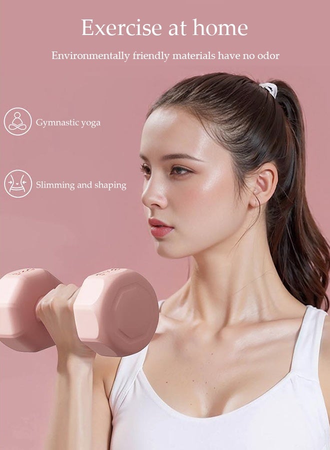 DUNISO 2-Piece Solid Dumbbell Set with Non-slip handle, Rubber & Colored Coating,for Strength Training, Fitness ,Home Training,(Pink) 1.5kg*2 - Image 3