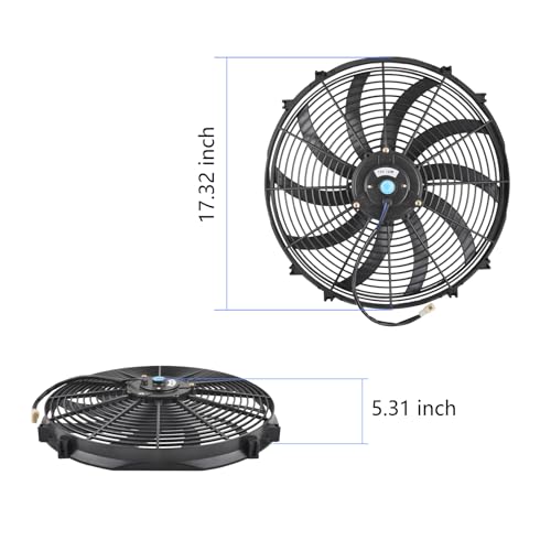 GESEXI 16" Slim Fan Push Pull Electric Radiator Cooling Fan Universal High Performance 12V 120W Motor with Fan Mounting Kit-Black (2 Pack) - Image 4