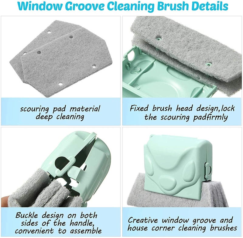 Bitnex Double Combo of Window Groove Frame Cleaning Brush Door Track Cleaning Brushes for Window Slot Keyboard with Mini Dustpan Dust Cleaner Tool for All Corners Edges and Gaps (Multicolour) - Image 2