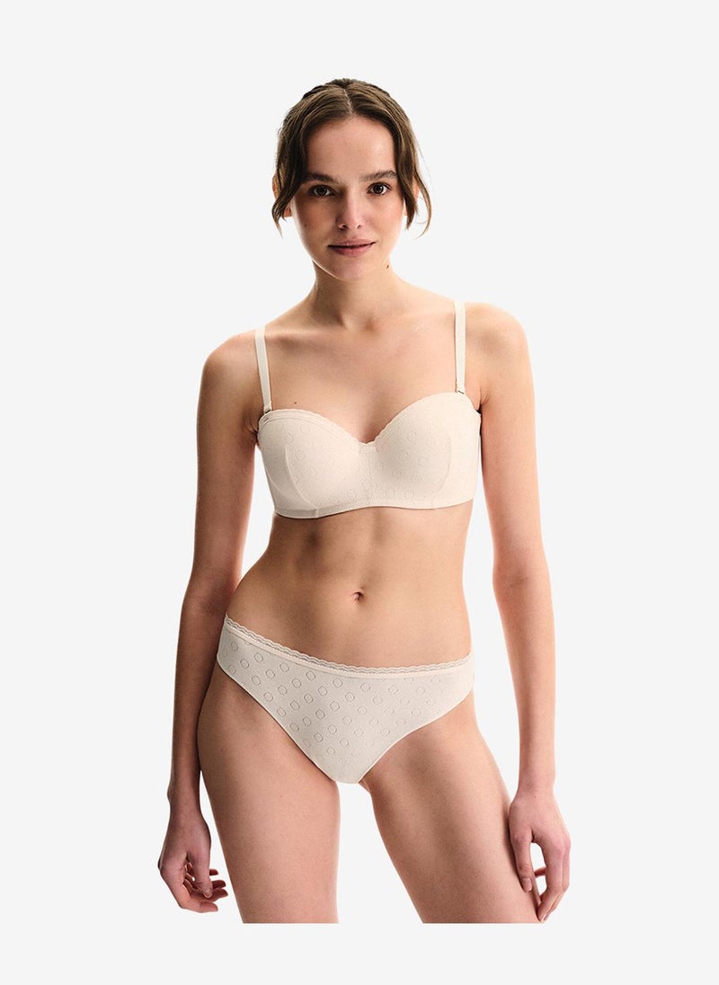 Penti Women Pointel Slip Cream/Pink Briefs - Image 4