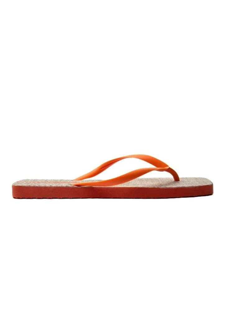 Voices Slim Sardenha Women'S Flip Flops With Square Shape Printed Sole - Orange