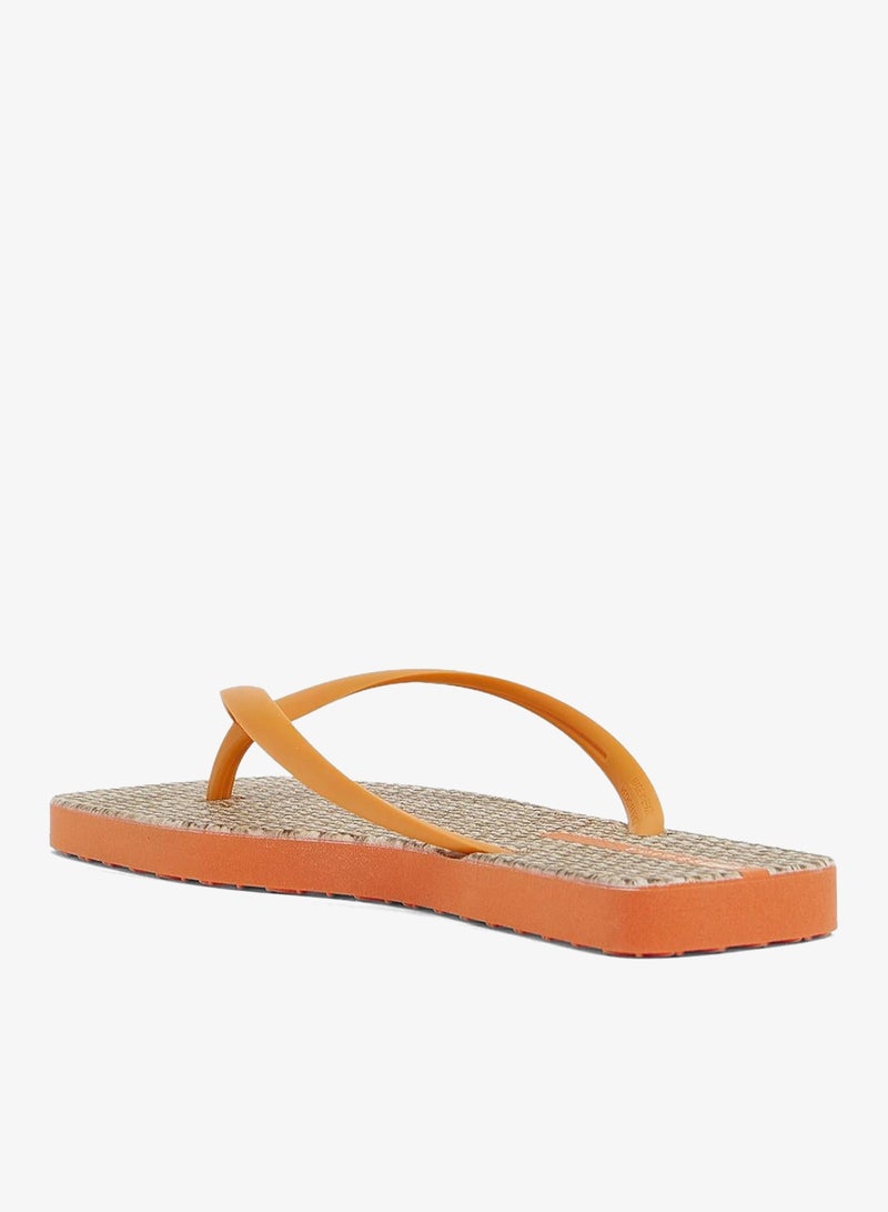 Voices Slim Sardenha Women'S Flip Flops With Square Shape Printed Sole - Orange - Image 2