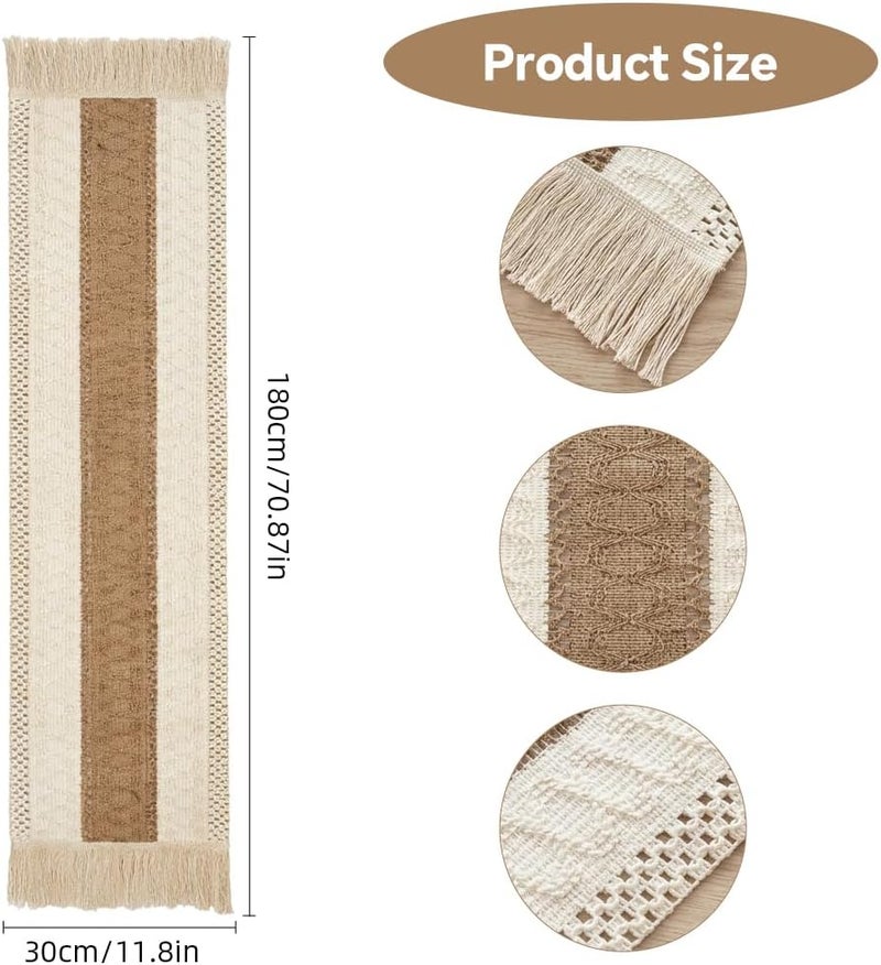 HASTHIP® Rustic Linen Tablecloth,Bohemian Style Natural Fabric Table Cover for Dining Table,Washable Decorative Cloth for Kitchen Wedding Party Farmhouse Décor - Image 2
