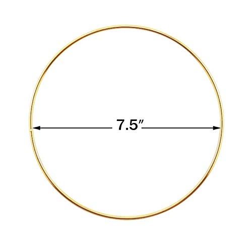 SUNTQ Macrame Hoops Ring for Dream Catcher Metal Crafts Round Brass Plated 7.5inch(Gold,Pack of 10) - Image 5