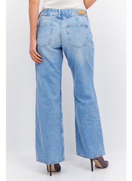 ESPRIT Women Regular Fit Washed Stretchable Denim Jean, Blue  - Image 3