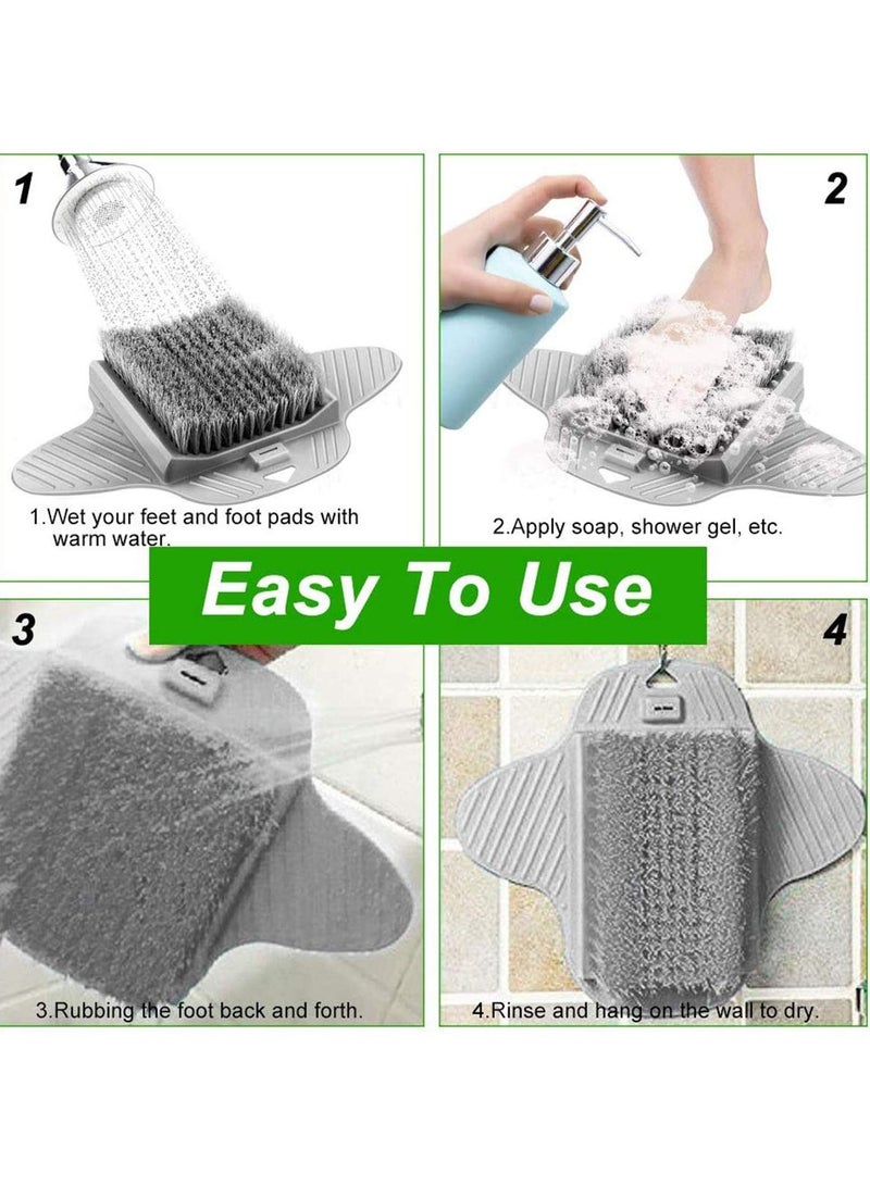 KASTWAVE Shower Foot Scrubber Cleaner Massager Foot Massager Shower Brush, with Non-Slip Suction Cups and Soft, Foot Acupressure Massage Mat for Foot Care Foot Foot Circulation Reduces Foot Pain - Image 2
