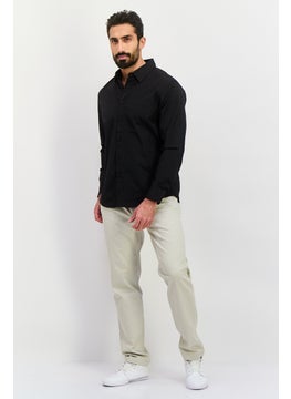 English Laundry Men Regular Fit Solid Long Sleeve Dress Shirt, Black  - Image 2