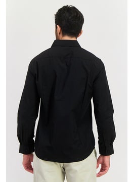English Laundry Men Regular Fit Solid Long Sleeve Dress Shirt, Black  - Image 4