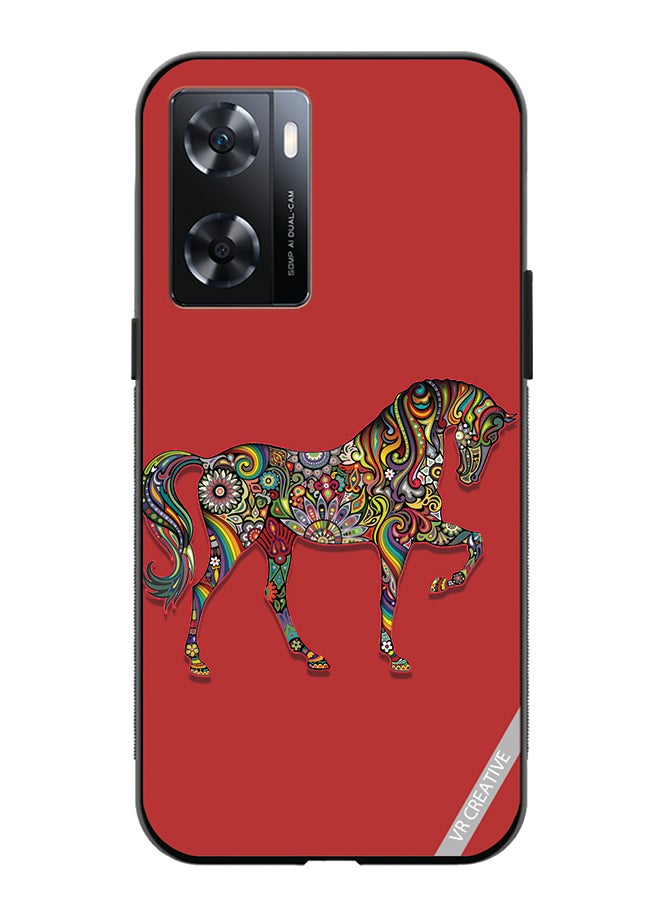 VR CREATIVE Protective Case Cover For Oppo A57/A77s Horse Design Multicolour - Image 1