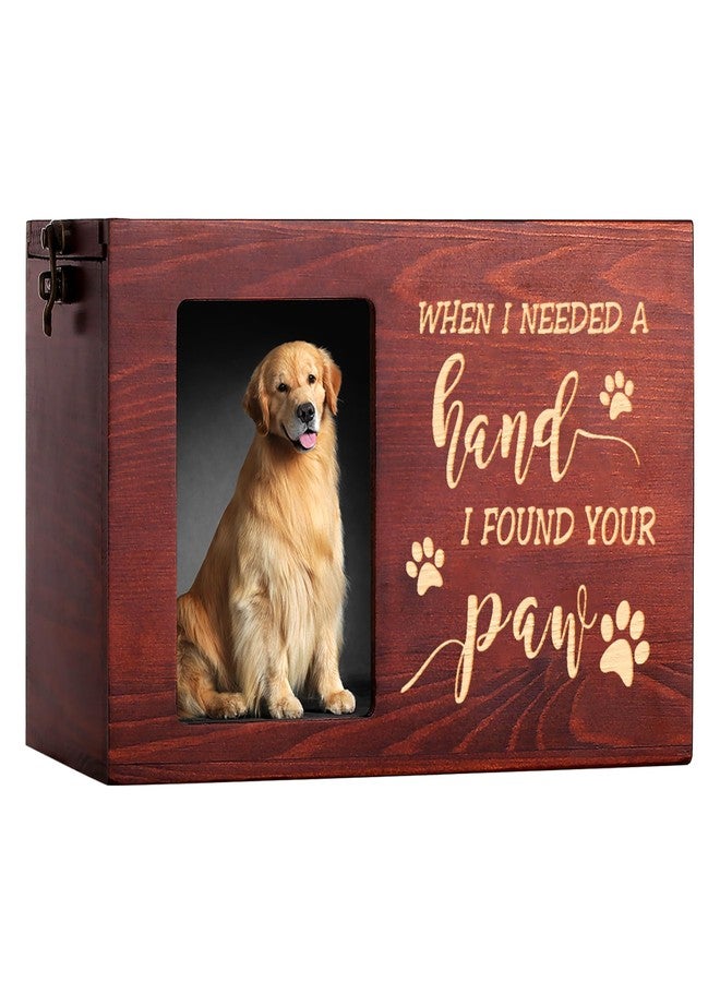DGDCDV Pet Memorial Urns for Dog or Cat Ashes, Large Wooden Funeral Cremation Urns with Photo Frame, Memorial Keepsake Memory Box with Black Flannel as Lining, Loss Pet Memorial Remembrance Gift - Image 1