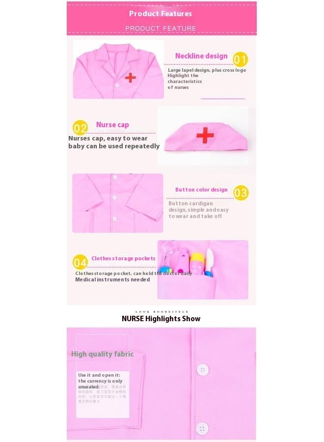 Doctor Pretend Playset With Doctor Uniform 10x10x3cm，Doctor Costume Doctor Coat Scrubs Doctor Dress Up Nurse Costume Career Day Costume - Image 4