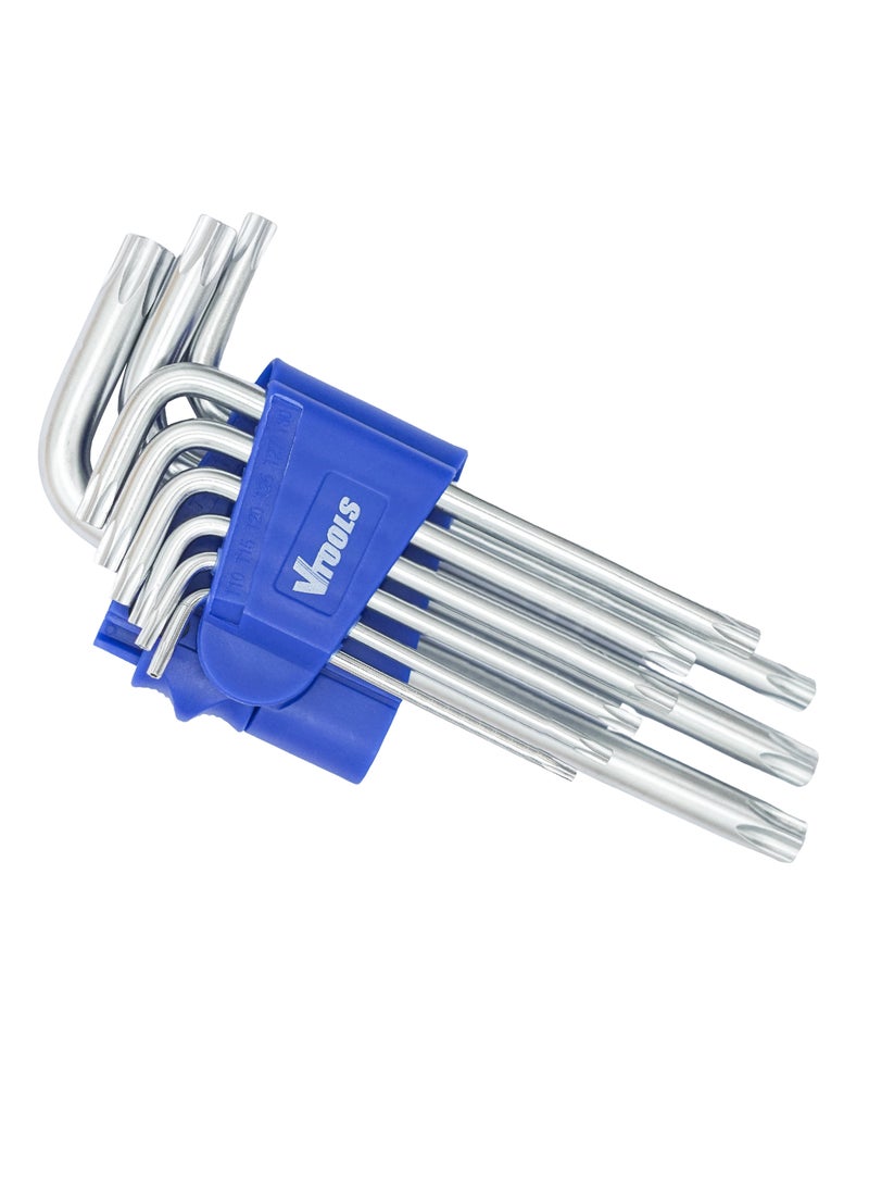 VTOOLS 9 Piece Long Torx Key Allen Wrench Set (1.5mm - 10.0mm) - Image 1
