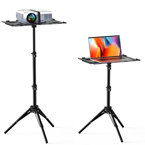 FUDONI Projector Stand Tripod from 145 to 394 Laptop Tripod Stand Height Adjustable for Home Cinema Office