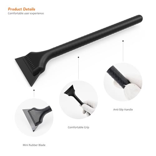 EHDIS Window Tint Tool Mini Quarter Window Squeegee Small Rubber Scraper Kit for Front Windows Rear Glass Shower Cleaning, Auto Car Glass Film Installation - Image 3