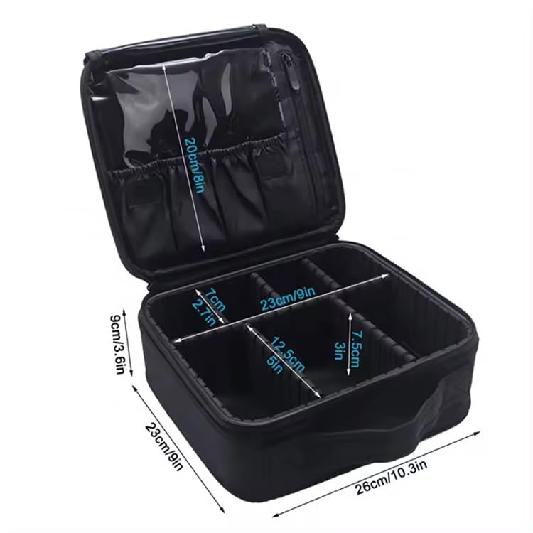 ZVONKO Travel Professional Cosmetic Makeup Kit Storage Organizer Toiletry Vanity Bag with Adjustable Compartment - Image 3