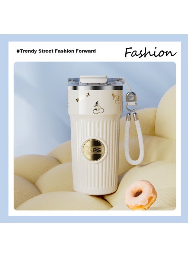 Pepsi Baishikele Cola Insulated Mug Coffee Cup, 316l Stainless Steel Water Bottle, Stylish Portable Car Cup, Metallic Silver, 620ml - Image 3
